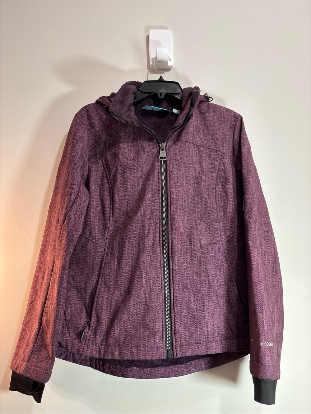 Free Country Women's Purple Hooded Softshell Jacket. 1394